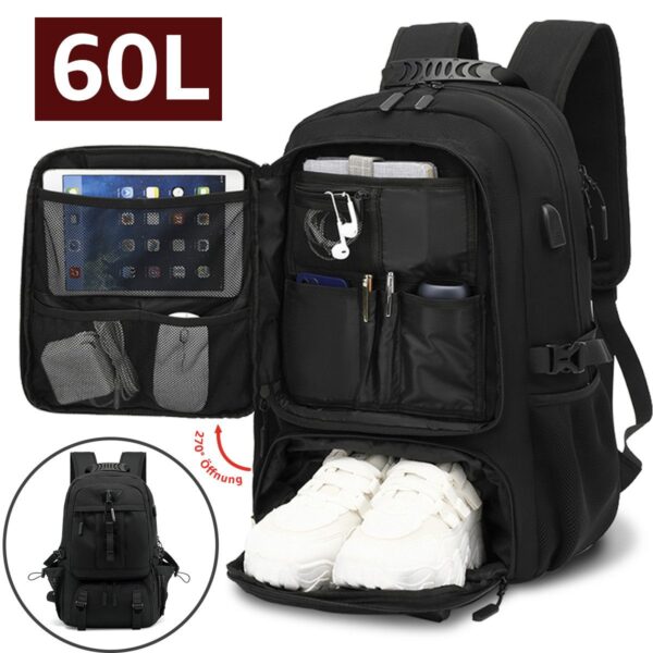 Travel Backpack Expandable Sports Backpack XL with shoe compartment School backpack