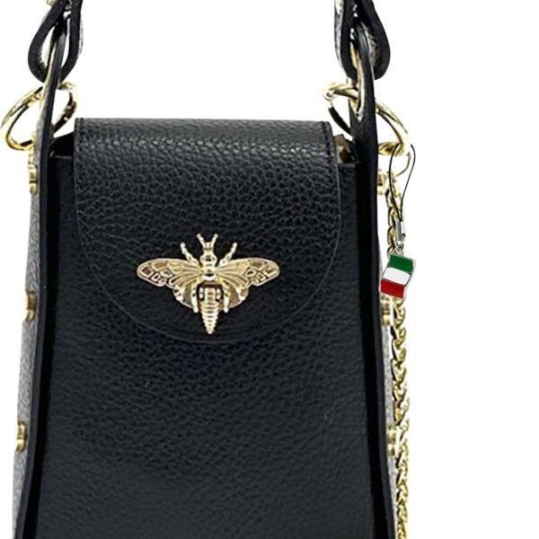 Shoulder Bag Florence shoulder bag bee genuine leather  black approx. 13cm x approx. 18cm