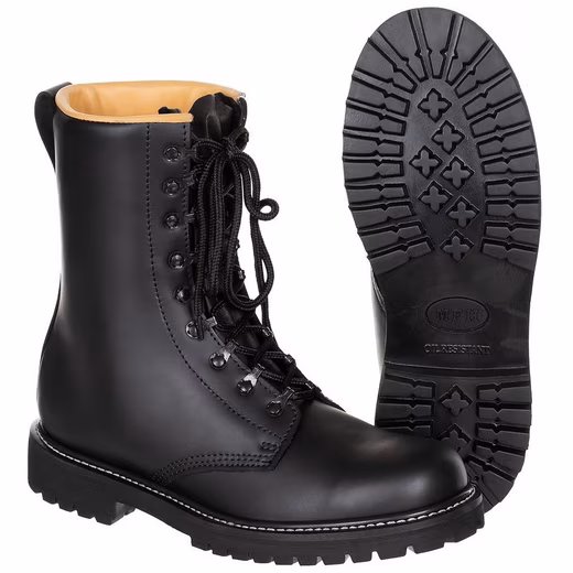 Leather combat boots black 50 outdoor shoe