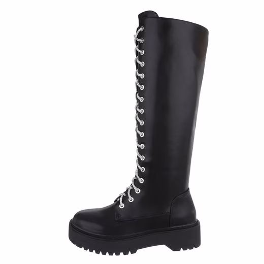Women's lace-up shoes biker platform boots