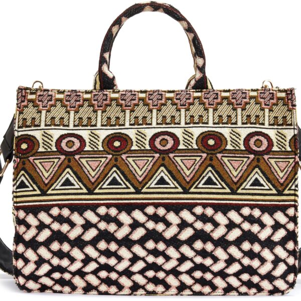 Shoulder Bag Mini Shopper, beach bag, tote bag, fashionable jacquard pattern VEGAN