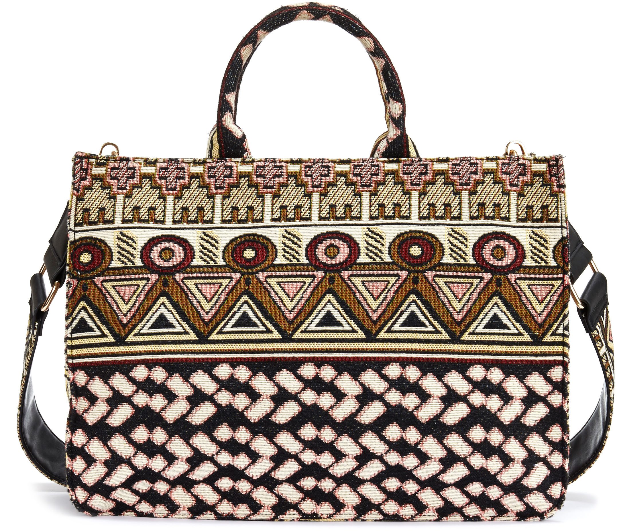 Shoulder Bag Mini Shopper, beach bag, tote bag, fashionable jacquard pattern VEGAN