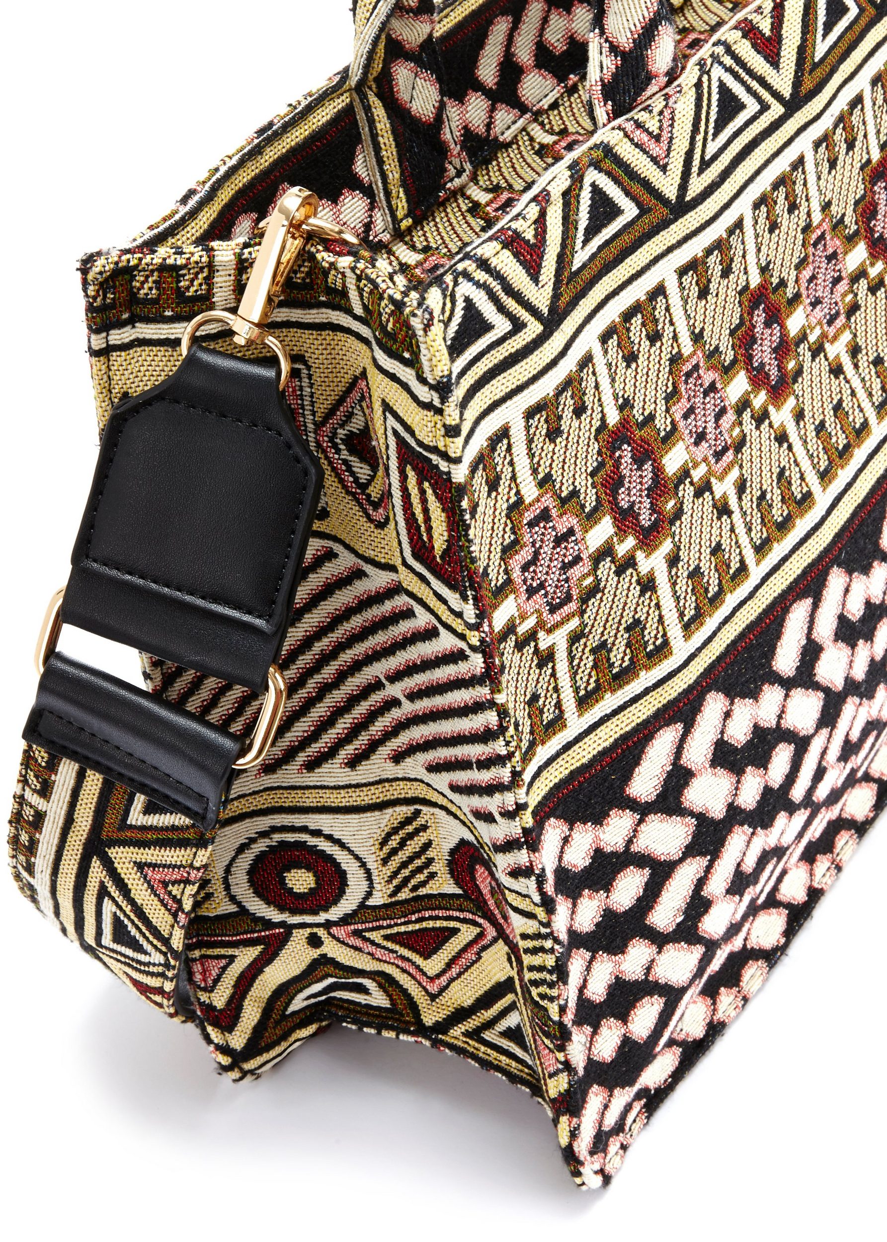 Shoulder Bag Mini Shopper, beach bag, tote bag, fashionable jacquard pattern VEGAN - Image 3