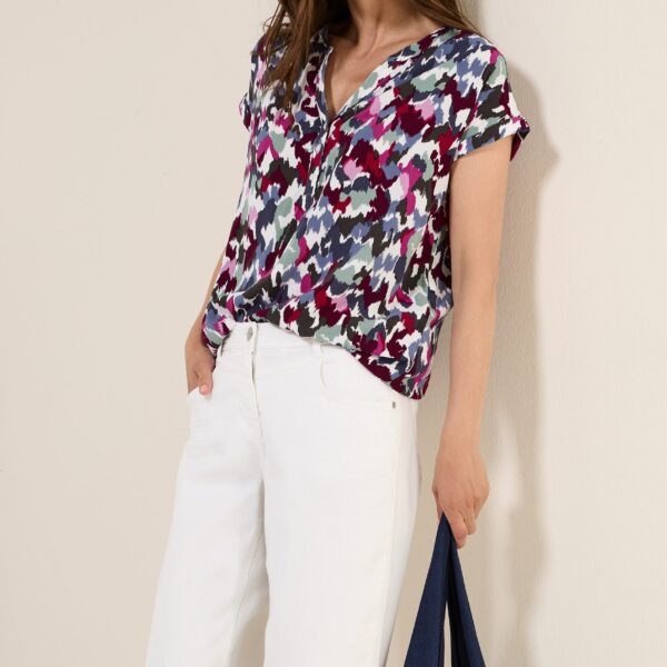 Short-Sleeved Blouse with all-over print