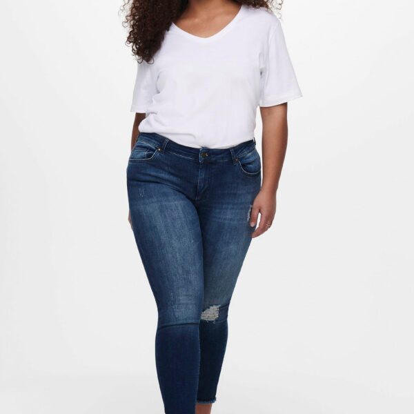 Skinny fit jeans CARWILLY REG SKINNY ANK JEANS with fringe hem