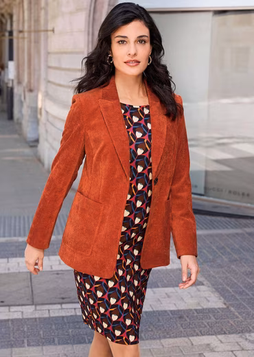 Short blazer corduroy blazer