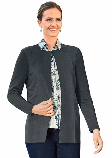 Jersey blazer Comfortable shirt jacket in a versatile suede look