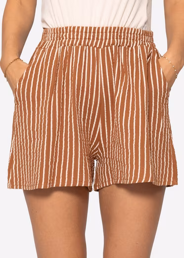 Shorts muslin summer pants women short with striped pattern