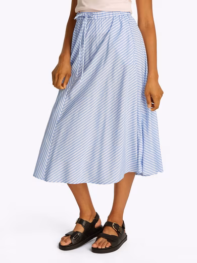 A-line skirt CRINKLE VISCOSE MIX MIDI SKIRT