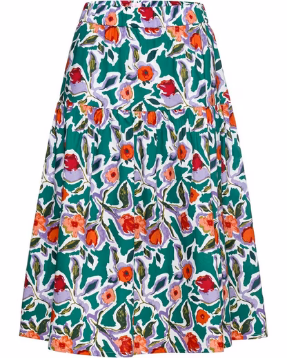 Summer skirt Wide skirt with all-over flowers
