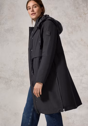 Trench coat hooded