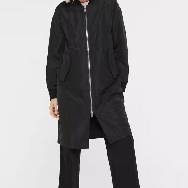 Long jacket with two-way zipper
