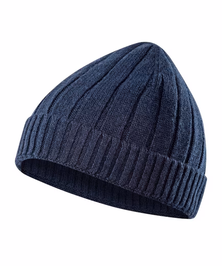 knitted hat (1-piece) with wide rib structure