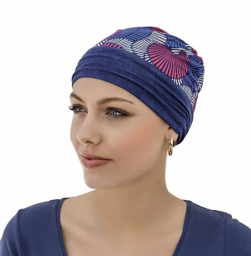 Knitted hat Fashy - Headwear Chemo Hat Temperature Regulating Reversible Blue
