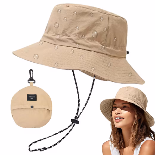 Sun hat sun hat unisex women's and men's fishing hat (1 piece) khaki UV protection