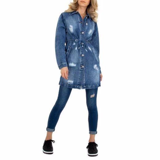 Women's leisure shirt blouse (77187384) Denim shirt blouse in blue