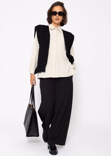 Long-sleeved blouse Striped shirt blouse Women's long-sleeved Elegant