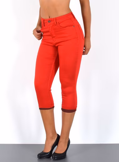 Capri jeans women's Capri jeans pants high waist shorts summer up to plus size J316