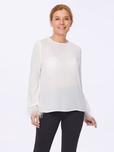 Slip-on blouse long-sleeved shirt figure-hugging