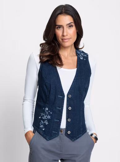 Jersey vest denim vest