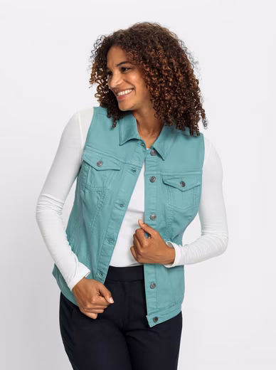 Jersey vest denim vest