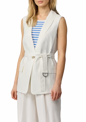 Long vest with twill structure