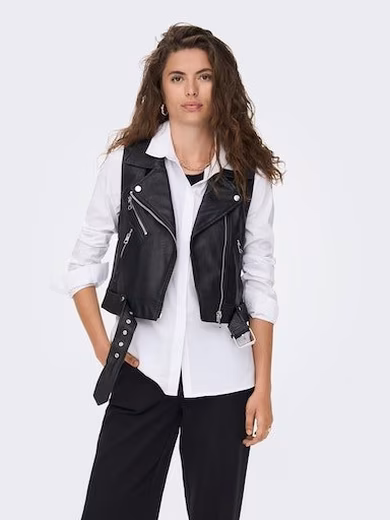 Imitation leather vest ONLVERA FAUX LEATHER WAISTCOAT OTW NOOS