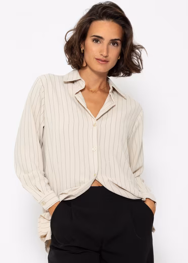Long-sleeved blouse Striped shirt blouse Women's long-sleeved Elegant - Image 3