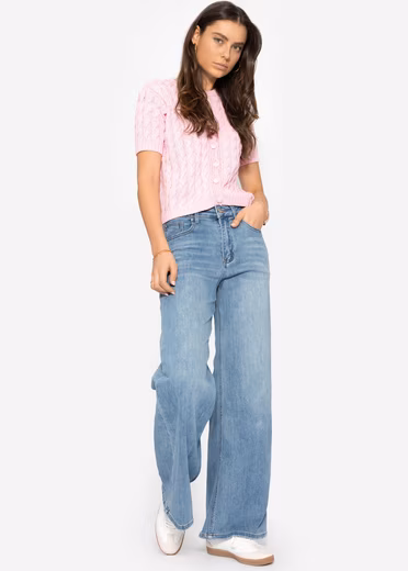 Cardigan knitted vest women's short sleeve with cable pattern elegant - Image 4