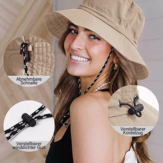 Sun hat sun hat unisex women's and men's fishing hat (1 piece) khaki UV protection - Image 5