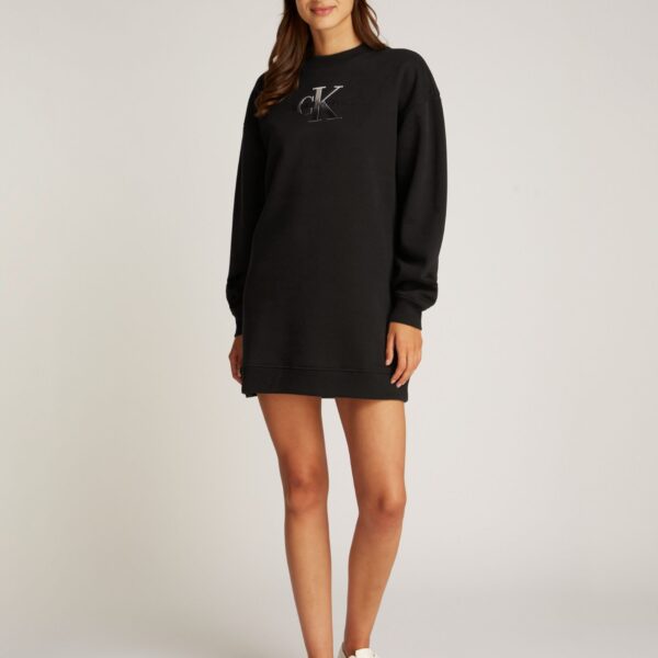 EMBROIDERED MONOLOGO CREW DRESS with logo embroidery