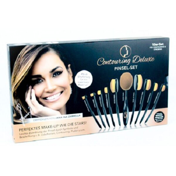Cosmetic brush set 10-piece contouring deluxe brush set 10 pcs.