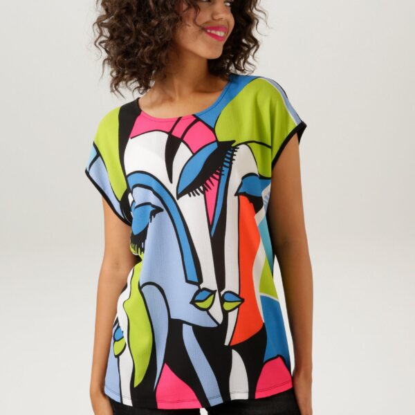 Shirt Blouse printed with an artistic face