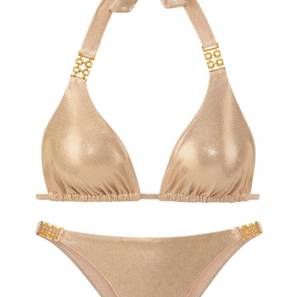 Triangle Bikini Rio with gold-colored decorative buckles