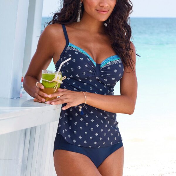 Jimer Underwire Tankini Top with underbust elastic