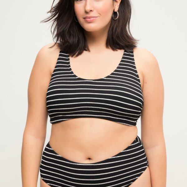 Bustier bikini bikini top soft cups striped stretch structure