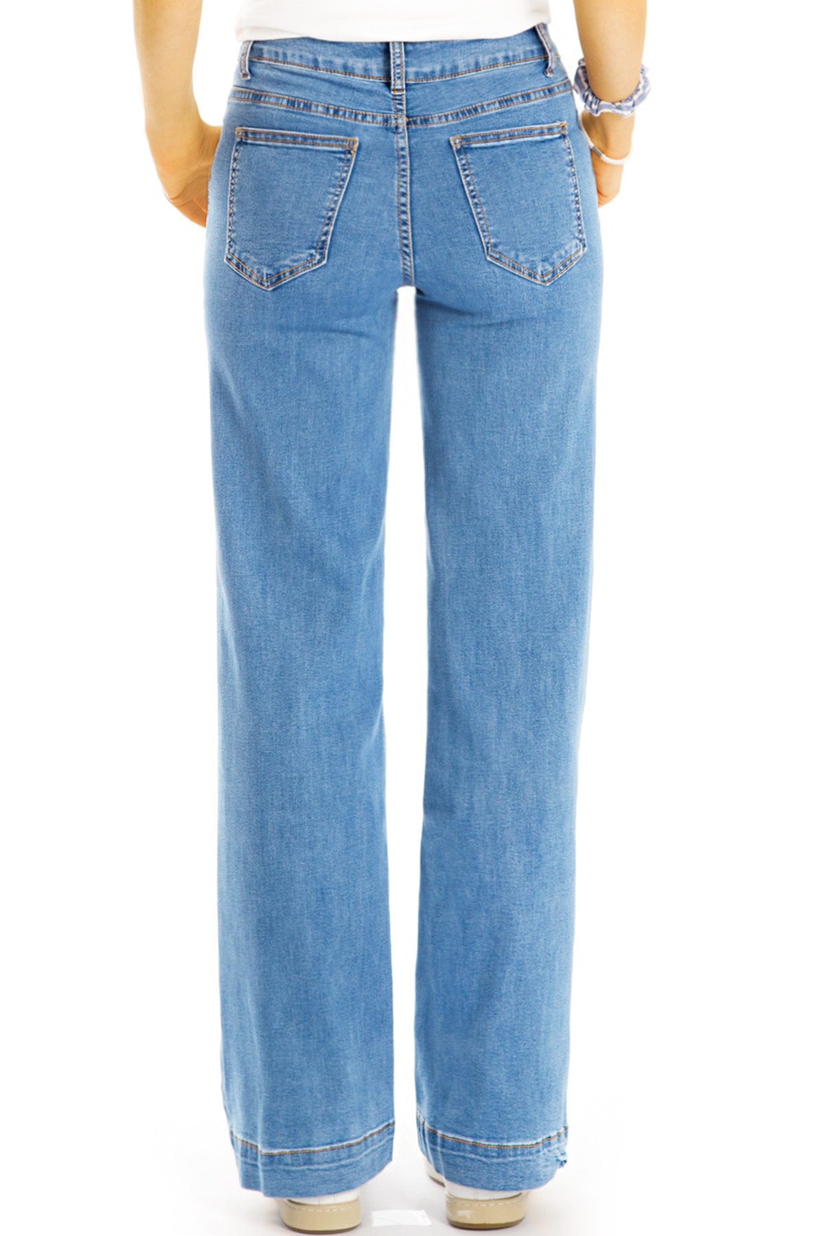 Relaxed-fit jeans, medium waist, straight stretchy jeans, women's jeans - j2k-3 with stretch - Image 4