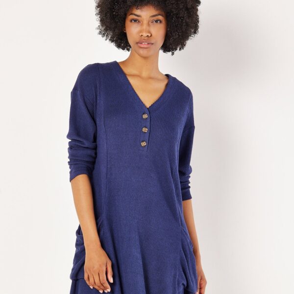 Knitted Dress Swing dress with patch pockets