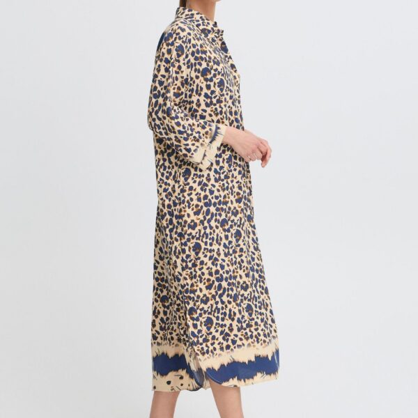 Midi Dress PZGLORIA Midi blouse dress with leopard print