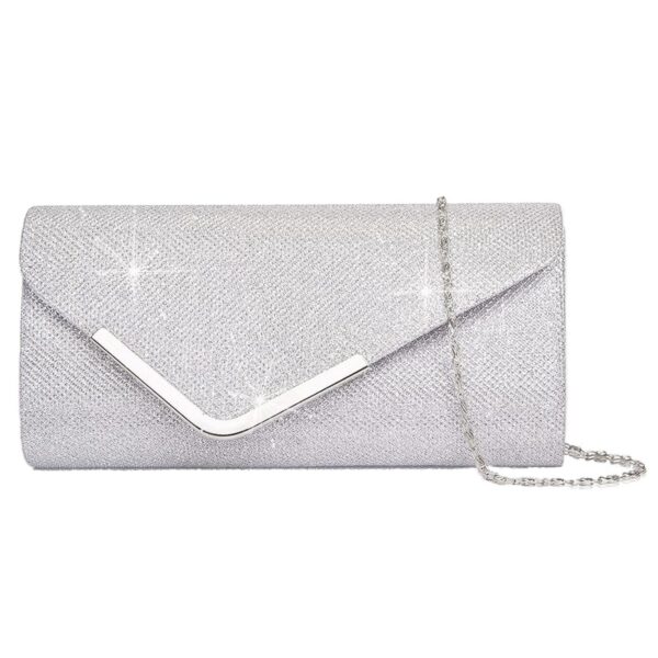 Evening Bag Ladies glitter evening bag envelope clutch chain removable