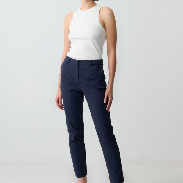 Chinohose Woven Navy Blue Trousers