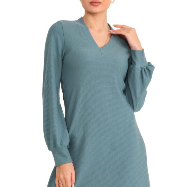 Midi Dress A-line dress V-neck, with ribbed structure