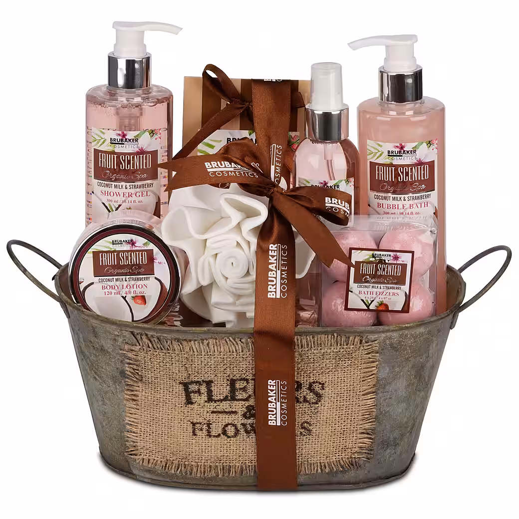Care gift set shower and bath set with coconut & strawberry fragrance