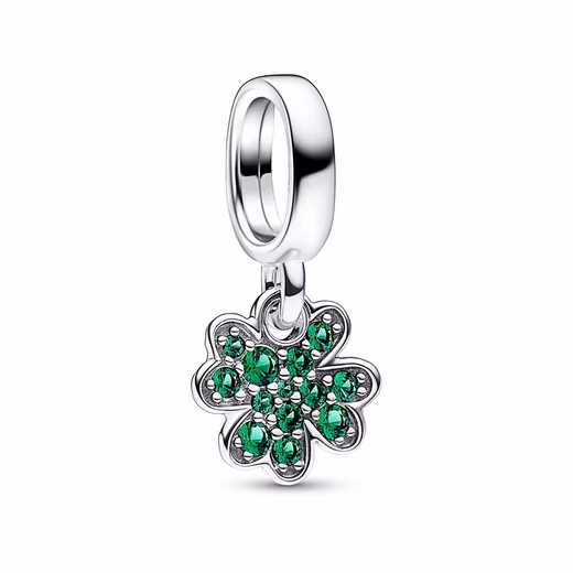 Bead pendant clover, 925 silver, jewelry crystals from PANDORA