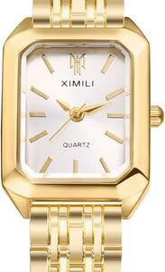 square dial design, analog quartz movement, elegant design watch.Watches Women Metal Bracelet Square - Elegant Analog Quartz