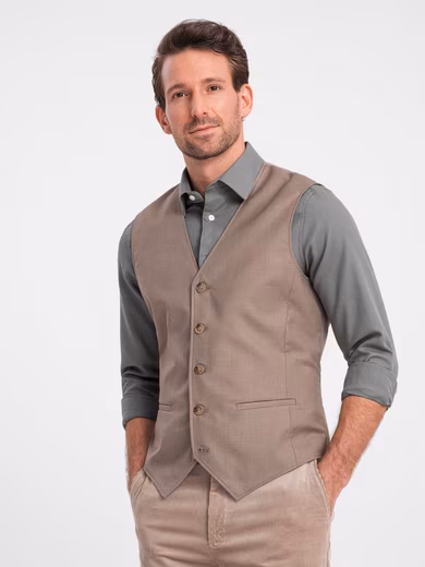 Men's suit vest without lapels
