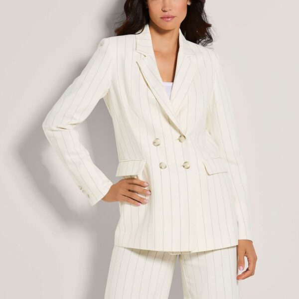 Short blazer Oversized blazer with pinstripes