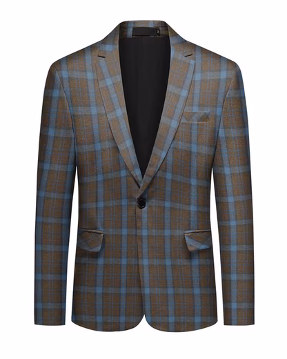 Jacket with colorful check pattern suit jacket regular fit