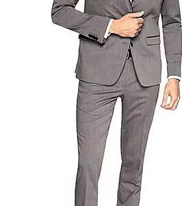 Suit Grey Black 4 Piece Suit Men Bow Tie and Pocket Square