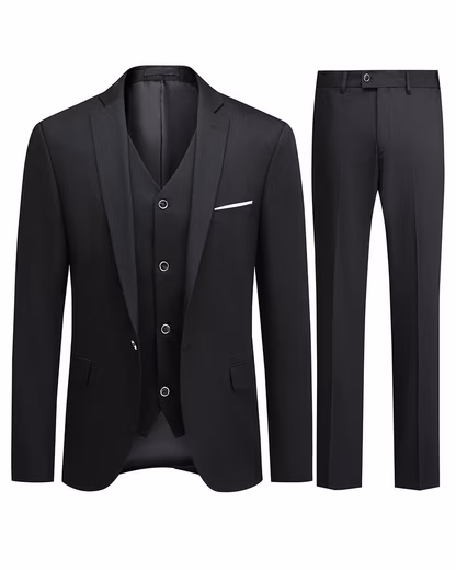 Men's suit (3 pcs, suit set) Men's slim fit suits complete 3-piece modern business suit